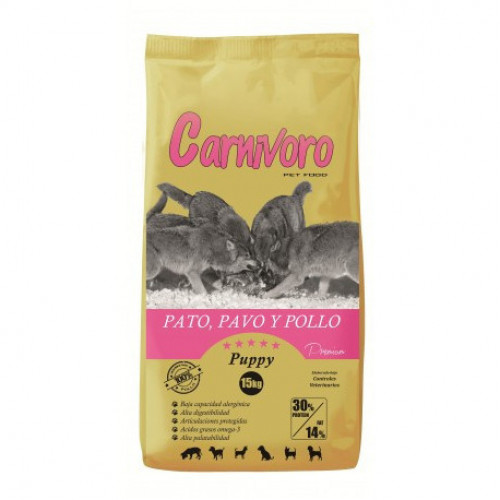 Carnivoro - Puppy - pato, peru, frango - 15 kg