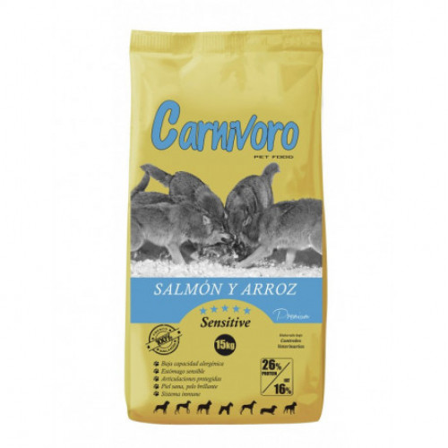 Carnívoro sensitive - Salmão e arroz - 15 Kg